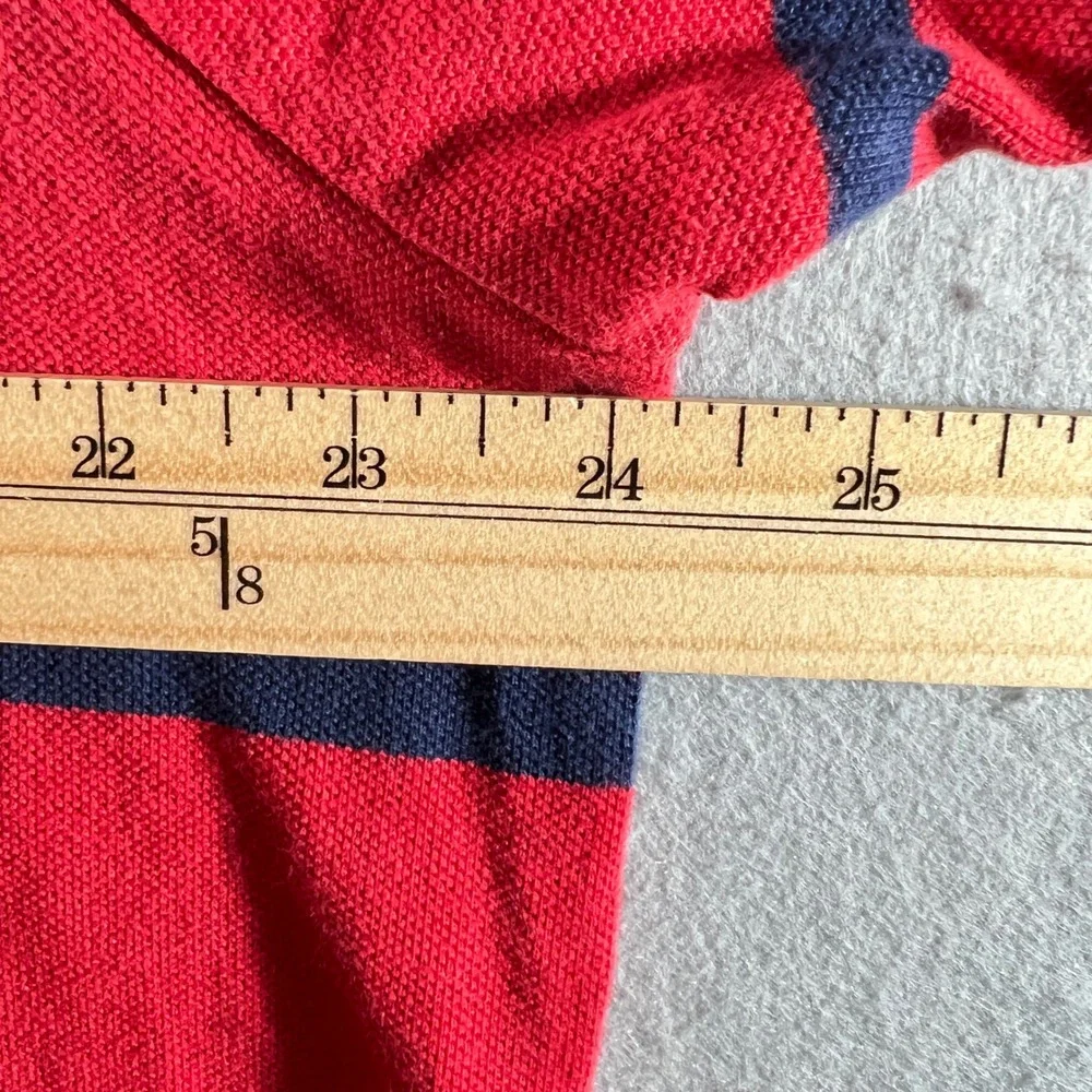 1117 | Polo Ralph Lauren Classic Fit Red Navy Stripe Polo Shirt Mens XL